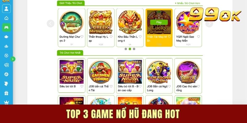 Top 3 game nổ hũ đang hot